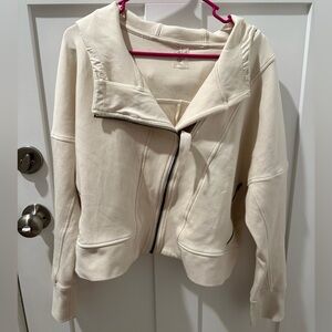 Calia cream ivory asymmetrical zip jacket XL